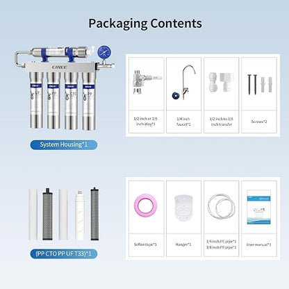 EIREE H502B Under‑Sink Ultrafiltration Water Filter – 0.01 µm Membrane - Image 7