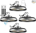 ACOHOOK Smart 200W HIgh Bay LED Lights with Smart Controller Supports Normal Mode & Motion Sensor Mode(Energy Saving) ETL Listed UFO Lights for 25-35FT Warehouse-4Pack