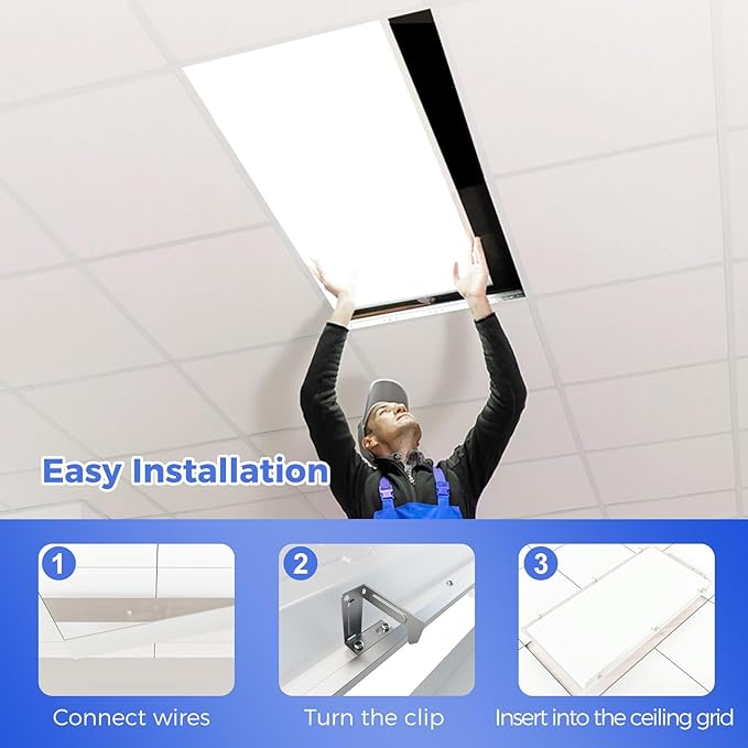 Aphyni 36 Pack 2x4 LED Flat Panel Light, Bright 9100LM Flush Mount Office Kitchen Ceiling Light Fixtures,Dimmable,Selectable 5 CCT 3000K/4000K/5000K/5700K/6500K, 5 Wattages 30W/40W/50W/60W/70W