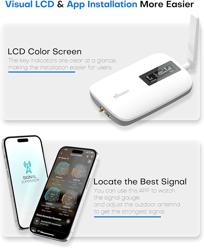 Cell Phone Signal Booster for Home up to 3000 Sq.Ft | Boost 4G 5G Cellular Signal Amplifier 65dB for T-Mobile, AT&T Verizon All U.S Carriers with 2 Indoor Antennas Band 12/17/13/5/25/2/4