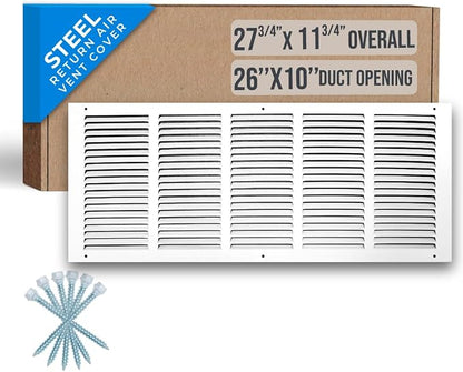 Fits 26x10 Duct Opening | Steel Return Air Grille by Handua | Vent Cover Grill by Handua