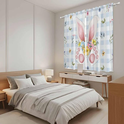 Easter Window Curtains 63 Inch Long 2 Panel Set, Rod Pocket Bedroom Curtains & - Image 4