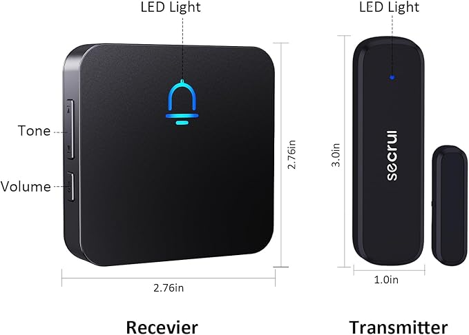 SECRUI Wireless Door Chimes When Door Open Entry for Business/Home/Office/Store Door Ringer Alert Buzzer Alarm with - 1 Receiver 3 sensors
