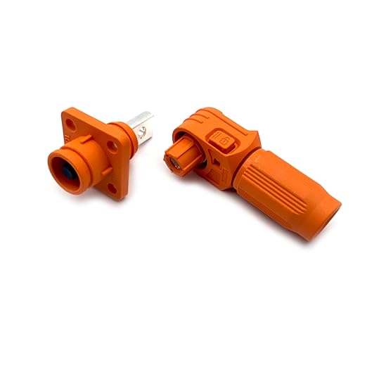 350A-450A 1500V Battery Energy Storage Connector, 120-185mm² High Current Connectors Quick Plug Terminal Orange Right Angle Plug and Socket IP67 Waterproof Power Adapter Threaded Wiring