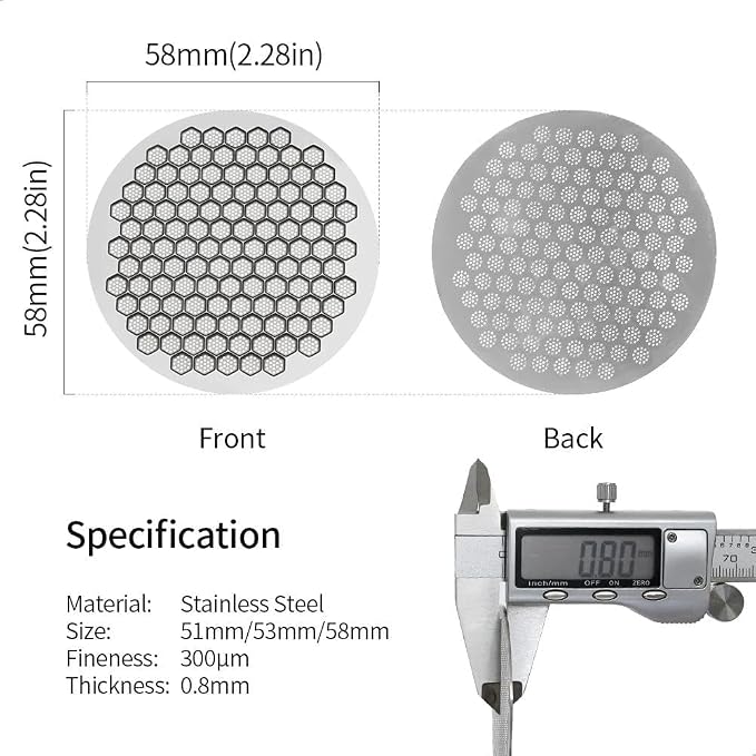 watchget 58.35mm Espresso Puck Screen Reusable Mesh Coffee Filter 0.7mm - Image 2
