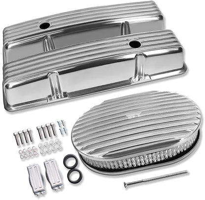 Tall Valve Covers For SBC 283 305 327 350 400 1958-1986 and 12" Oval Air by IMOOA