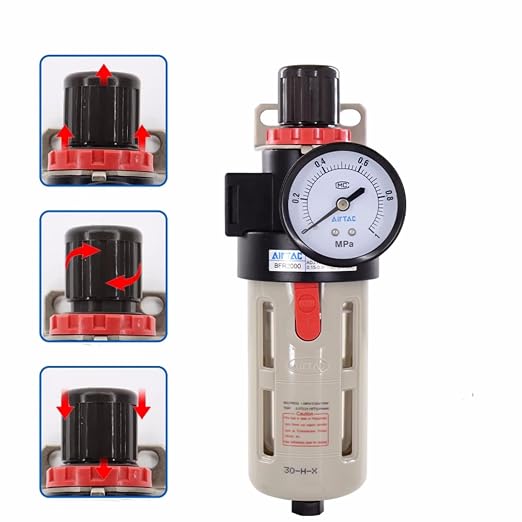 Compressed Air Pressure Filter Regulator Airtac BFR4000 1/2'' NPT 0-140 PSI - Image 5