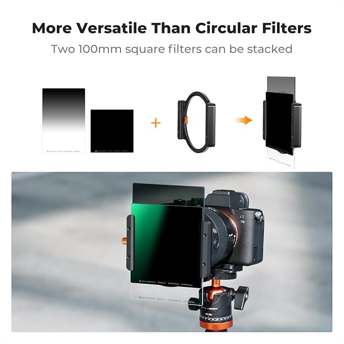 K&F CONCEPT 100mm Square ND1000 Filter +150mm Soft GND8 Filter + Metal Holder + - Image 6