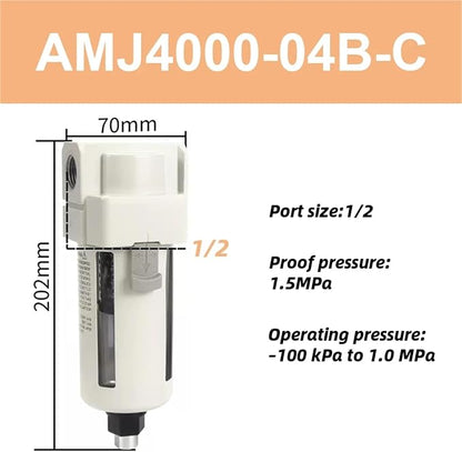 1pc Vacuum Water Droplet Separator Vacuum Pipeline Filter Negative Pressure - Image 2