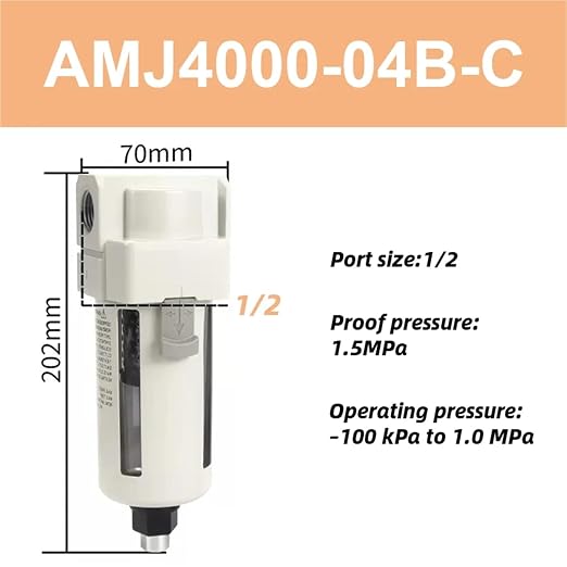 1pc Vacuum Water Droplet Separator Vacuum Pipeline Filter Negative Pressure - Image 2