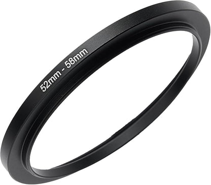 52mm to 58mm Step-up Adapter Rings Filter Adapter Black Metal Step Down Filter by Unknown