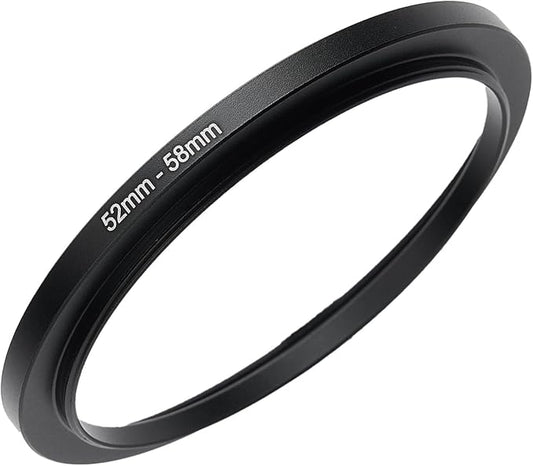 52mm to 58mm Step-up Adapter Rings Filter Adapter Black Metal Step Down Filter by Unknown