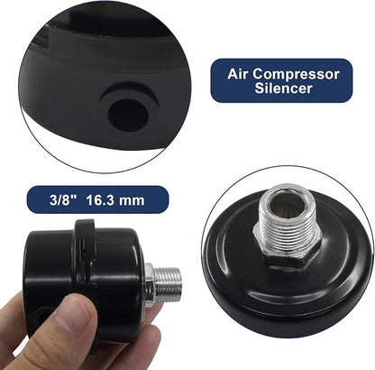 2 Pcs Air Compressor Silencer, 3/8 Inch Thread Intake Filter Muffler, 16 mm Air - Image 4