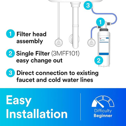 3M Aqua-Pure 3M FF100 Under Sink Drinking and Cooking Water Filter System - Image 7