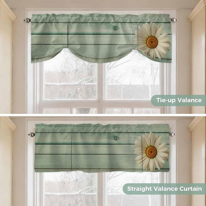 Daisy Flower Tie Up Valance Curtains - Image 5