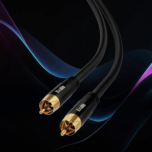 Subwoofer Cable RCA to RCA Audio Cable 3FT, Digital Coaxial Audio Cable, Premium S/PDIF RCA Cord for Home Theater, HDTV, Subwoofer, Hi-Fi System, Amplifier, 22AWG Tinned Copper, Double Shielded