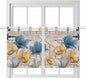 Blue Yellow Tulips Kitchen Curtains 36 Inch Length, Small Window Curtains Tab by Unknown