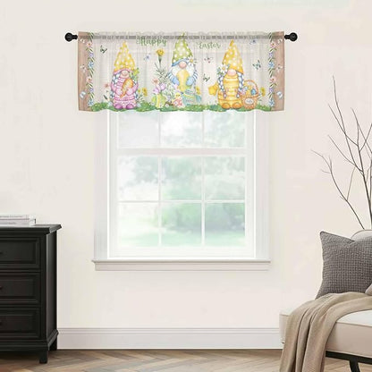 Easter Sheer Valances for Windows 42"x12", Light Filtering Kitchen Curtains - Image 9