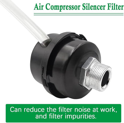 3PCS 1/2" Thread Air Compressor Silencer, 20mm Air Compressor Intake Filter - Image 3