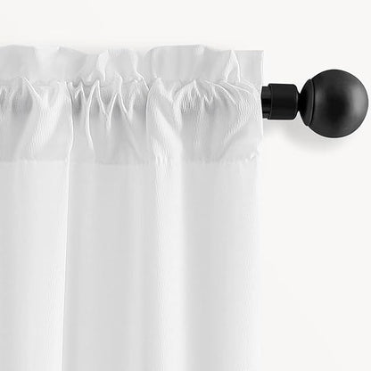 Non-See-Through Privacy White Sheer Curtains 96 inches Long 2 Panels - Image 3
