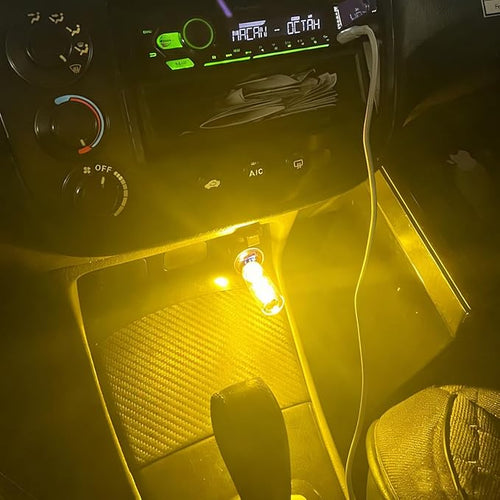 2PCS USB Lights, Retro Automotive Atmosphere Decor Lamp, Car Interior Touch Adjustment Lights, Mini Glass Bottle LED Bulb Night Light for Vehicle Bedroom Hallway, Camping, Holiday (Warm White)