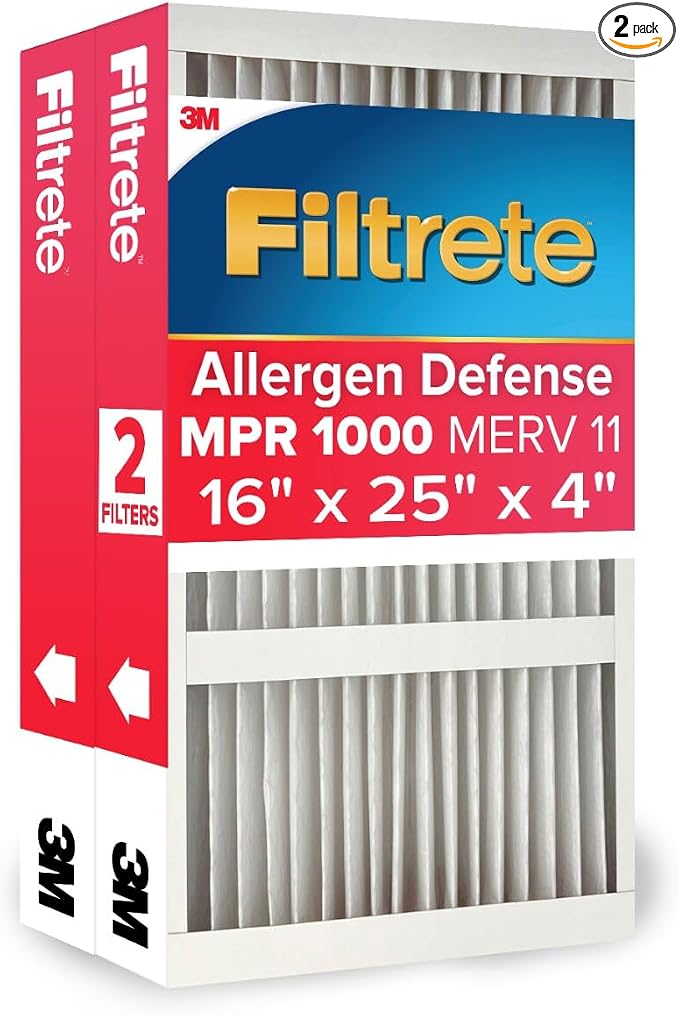 Filtrete 16x25x4 AC Furnace Air Filter, MPR 1000, MERV 11, Fits Honeywell & by Filtrete