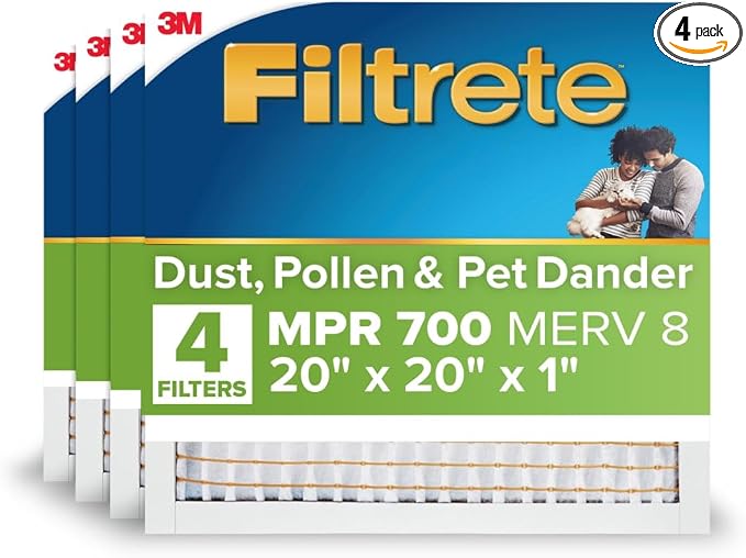 Filtrete 20x20x1 AC Furnace Air Filter, MERV 8, MPR 700, Tough on Pollen by Filtrete