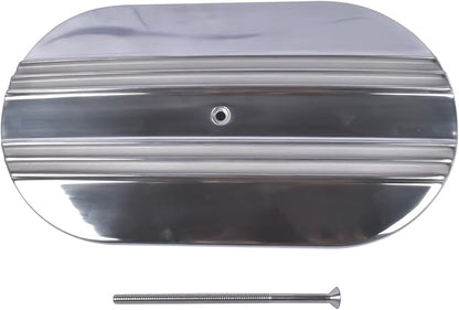 GELUOXI 15" Oval Half Finned Polished Aluminum Air Cleaner Replacement by GELUOXI