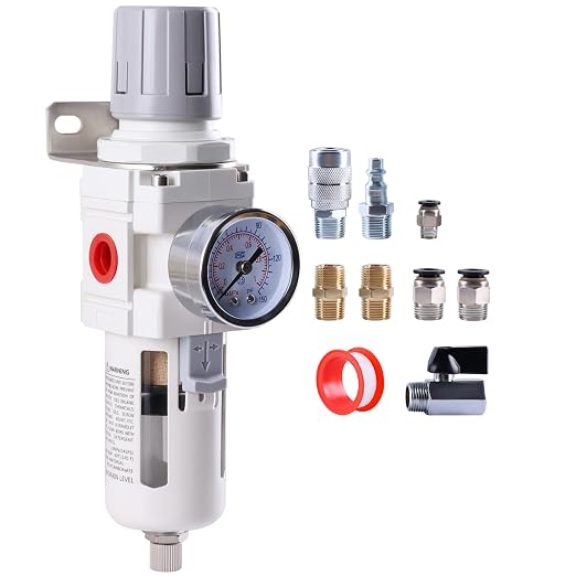 3/8 Inch NPT Air Filter Regulator Combo Piggyback AW3000-03, Air Compressor by Unknown