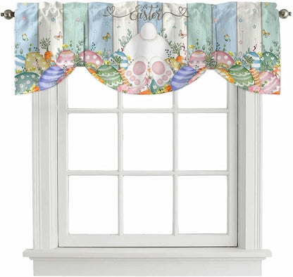 Easter Tie Up Valance Curtains for Windows, Kitchen Curtains Window Shades by Unknown