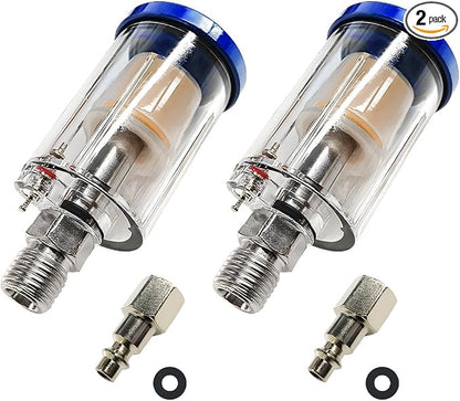 2 PCS Water Oil Separator Filter, 1/4" NPT Inlet and Outlet Airbrush Filter Air by Unknown