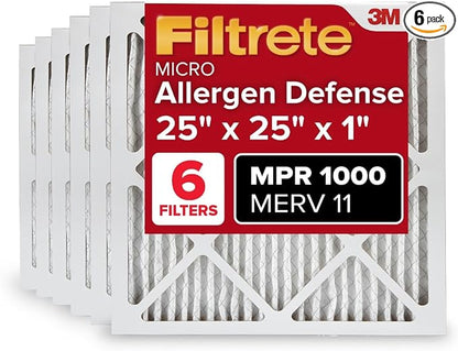 Filtrete 25x25x1 AC Furnace Air Filter, MERV 11, MPR 1000, Micro Allergen by Filtrete
