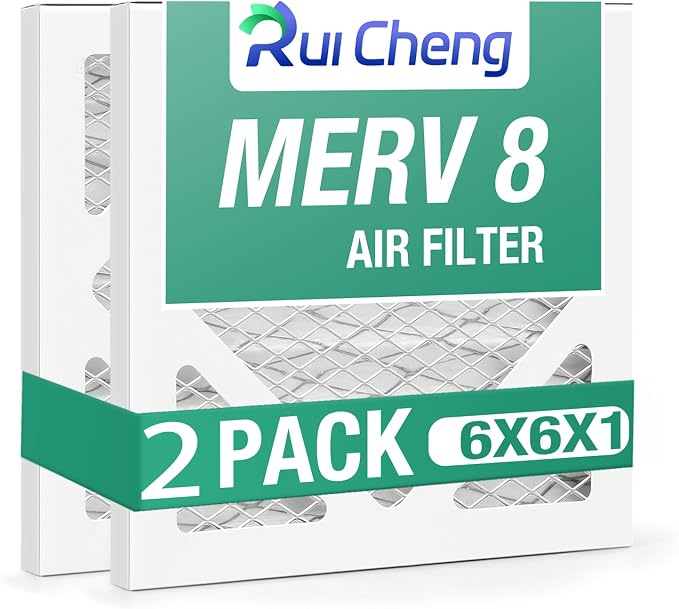 2 Pack Updated 6x6x1Air Filter, pertain Merv 8 HVAC Pleated A/C Furnace Filters by Unknown