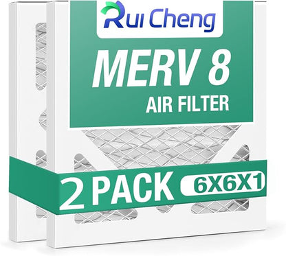 2 Pack Updated 6x6x1Air Filter, pertain Merv 8 HVAC Pleated A/C Furnace Filters by Unknown