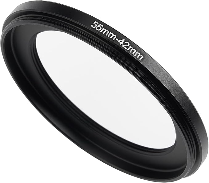 55mm to 42mm Step-Down Ring Filter Adapter, Metal Ring Step-Down Rings Adapter by BETUYESS