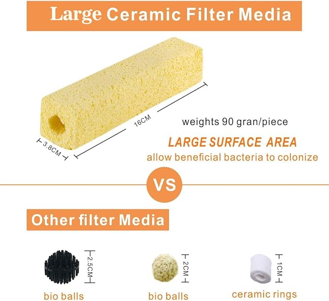 hygger 6.2-Inch Long Aquarium Bio Media Ceramic Filter Media Blocks - Image 2
