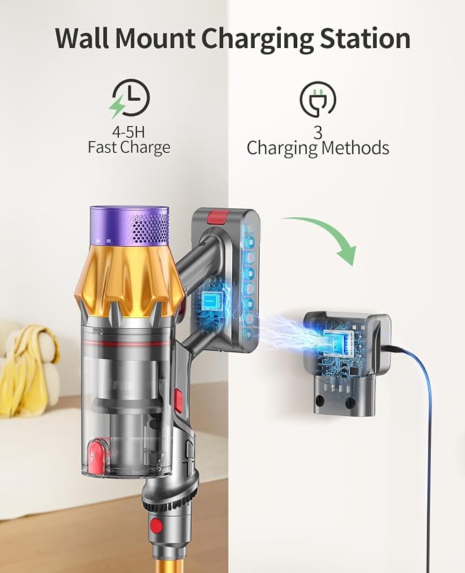 SunSare X7A Cordless Vacuum Cleaner, Upgraded 550W/45Kpa Cordless Stick Vacuum - Image 7