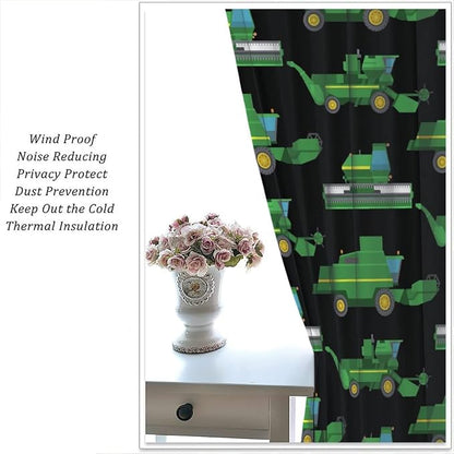 Kids Agriculture Machine Window Curtains, Farm Equipment Tractors Transport - Image 5