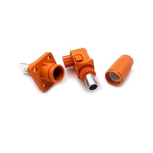 350A-450A 1500V Battery Energy Storage Connector, 120-185mm² High Current Connectors Quick Plug Terminal Orange Right Angle Plug and Socket IP67 Waterproof Power Adapter Threaded Wiring