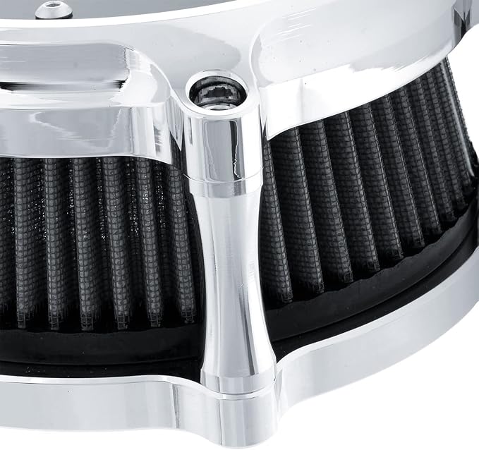 Air Filter Intake Filter System Kit Cnc Cut Air Cleaner Chrome Filter Kit - Image 5