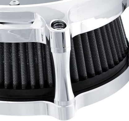 Air Filter Intake Filter System Kit Cnc Cut Air Cleaner Chrome Filter Kit - Image 5