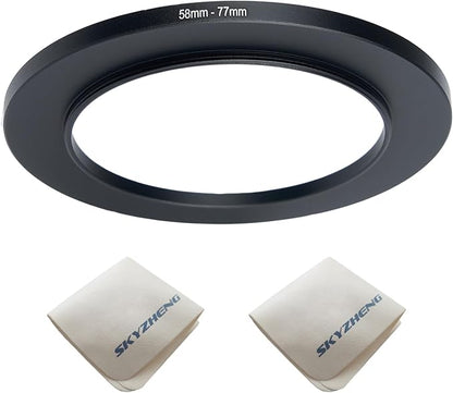 58mm Lens to 77mm Camera Lens Adapter 58mm to 77mm Step Up Ring Adapter Ring by SKYZHENG