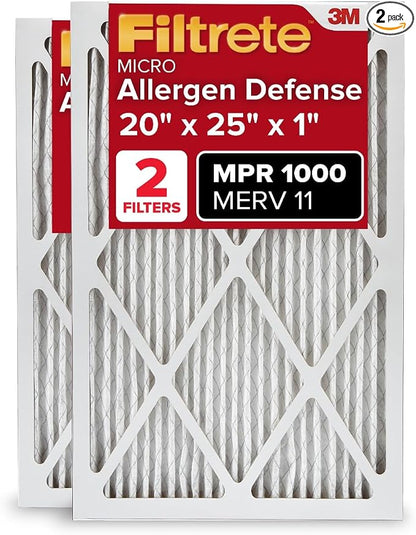 Filtrete 20x25x1 AC Furnace Air Filter, MERV 11, MPR 1000, Micro Allergen by Filtrete
