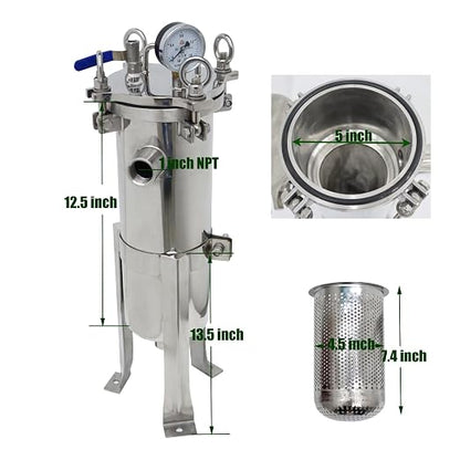 #3 Bag Filter Housing 304 Stainless Steel Filter Solid-Liquid Separation Tool - Image 2