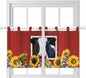 Cow Sunflowers Kitchen Curtains 36 Inch Length, Small Window Curtains Tab Top by Unknown