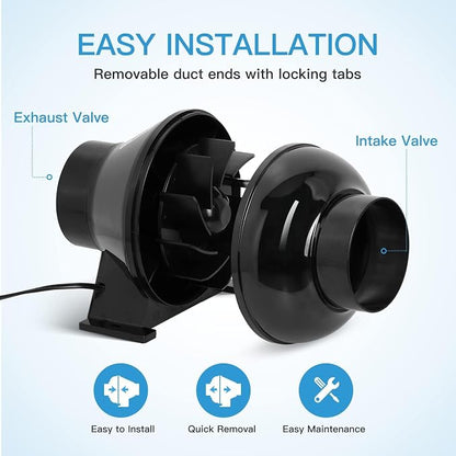 iPower 4 Inch 195 CFM Inline Fan Upgrade, Air Carbon Filter, 8 Feet Flexible - Image 4