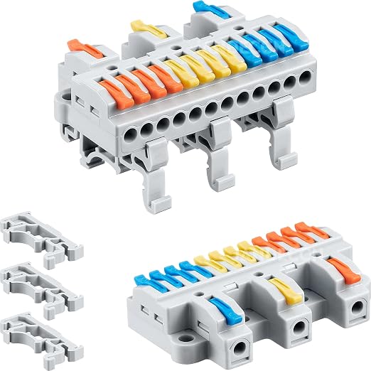 4pcs DIN Rail Terminal Blocks, DIY Splicing Wire Connectors by JANDECCN