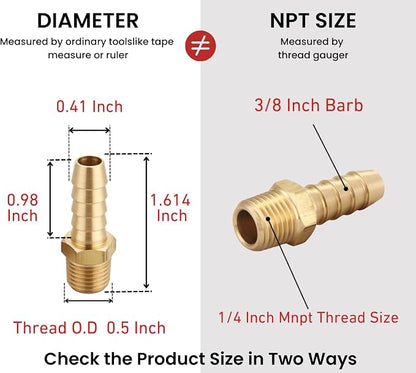 TANYA HARDWARE 3/8" Barb to 1/4" NPT Male Thread Air Hose Repair Kit - Image 2