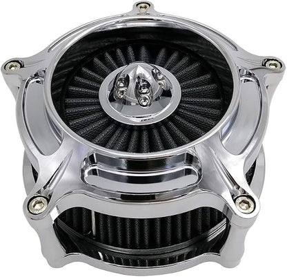 Harley Air Cleaner Turbine Intake Chrome Filter Kit Cnc Cut - Image 3
