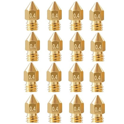16Pcs Ender 3 Nozzles 0.4mm, MK8 Extruder Nozzles 0.4mm Compatible by TIEXYE